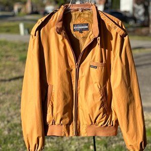 80s Vintage TAN Members Only Cafe Racer Bomber Grand Prix Jacket Size 46